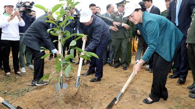Chủ tịch Quốc hội Nguyễn Thị Kim Ngân tham dự Lễ ra quân hưởng ứng Tết trồng cây tại Hòa Bình