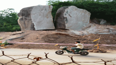  Khánh Hòa: Phá khối đá hàng trăm tấn, đe dọa người đi đường