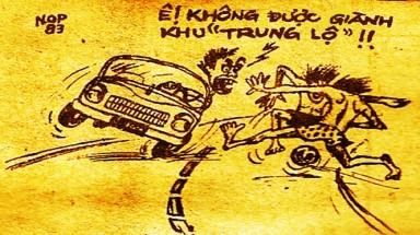 "Giành lại vỉa hè" qua tranh biếm... 40 năm trước