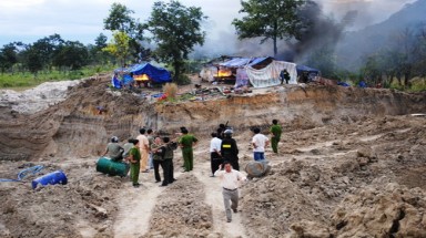 Cảnh sát môi trường tỉnh Đắk Nông truy quét đối tượng khai thác vàng trái phép