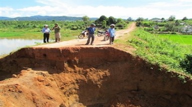  Mưa lớn, nhiều công trình giao thông, thuỷ lợi tại Điện Biên bị hư hỏng 