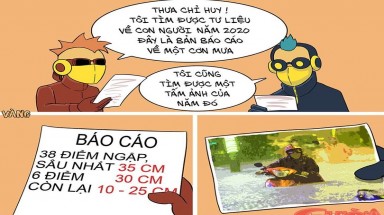 Báo cáo ngập 35cm nhưng ảnh báo chí ngập ngang thắt lưng