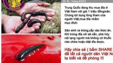 Rộ "tin đồn" cấy trứng đỉa vào thức ăn hại người