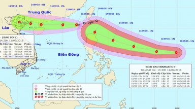 Siêu bão Mangkhut đang "đuổi theo" bão số 5