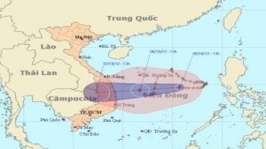 Bão số 7 cách bờ biển Quảng Ngãi-Phú Yên 340km