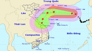 Bão số 11 giật cấp 15 đang tiến vào vịnh Bắc Bộ