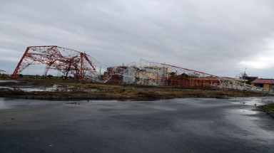  Hình ảnh tháp truyền hình cao 180 mét đổ sập do bão  