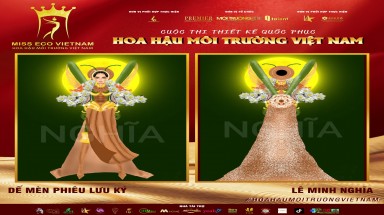 Tác phẩm dự thi thiết kế Quốc phục dành cho đại diện Việt Nam tại Miss Eco: QP 044 - Dế Mèn Phiêu Lưu Ký