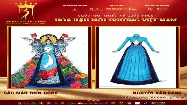 Tác phẩm dự thi thiết kế Quốc phục dành cho đại diện Việt Nam tại Miss Eco: QP 048 -Sắc Màu Biển Đông