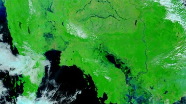 Hình ảnh Thái Lan từ vệ tinh trước và sau lũ