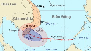 Áp thấp nhiệt đới ảnh hưởng tới các tỉnh từ Bà Rịa - Vũng Tàu đến Cà Mau