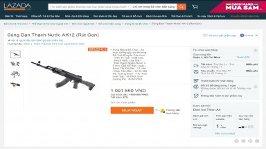  Web thương mại Lazada bán đồ chơi bị cấm như súng đạn, dao bấm