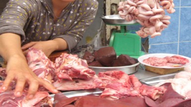  Thịt sống đầy khuẩn tiêu chảy, thương hàn...