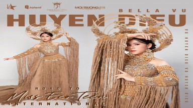 Bella Vũ Huyền Diệu đoạt giải trang phục ấn tượng nhất về Môi trường tại cuộc thi Miss Eco Teen International