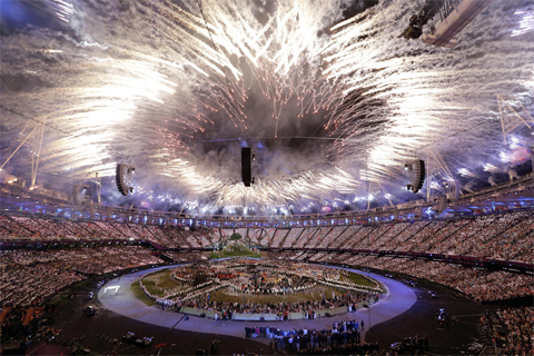 Fireworks[-]exploded[-]during[-]the[-]Opening[-]Ceremony[-]at[-]the[-]2012[-]Summer[-]Olympics[-]in[-]London[-]July[-]27.[-]The[-]Queen,[-]Dancers,[-]Pixels[-]Open[-]2012[-]Games[-]Paul[-]Sancya/Associated[-]Press